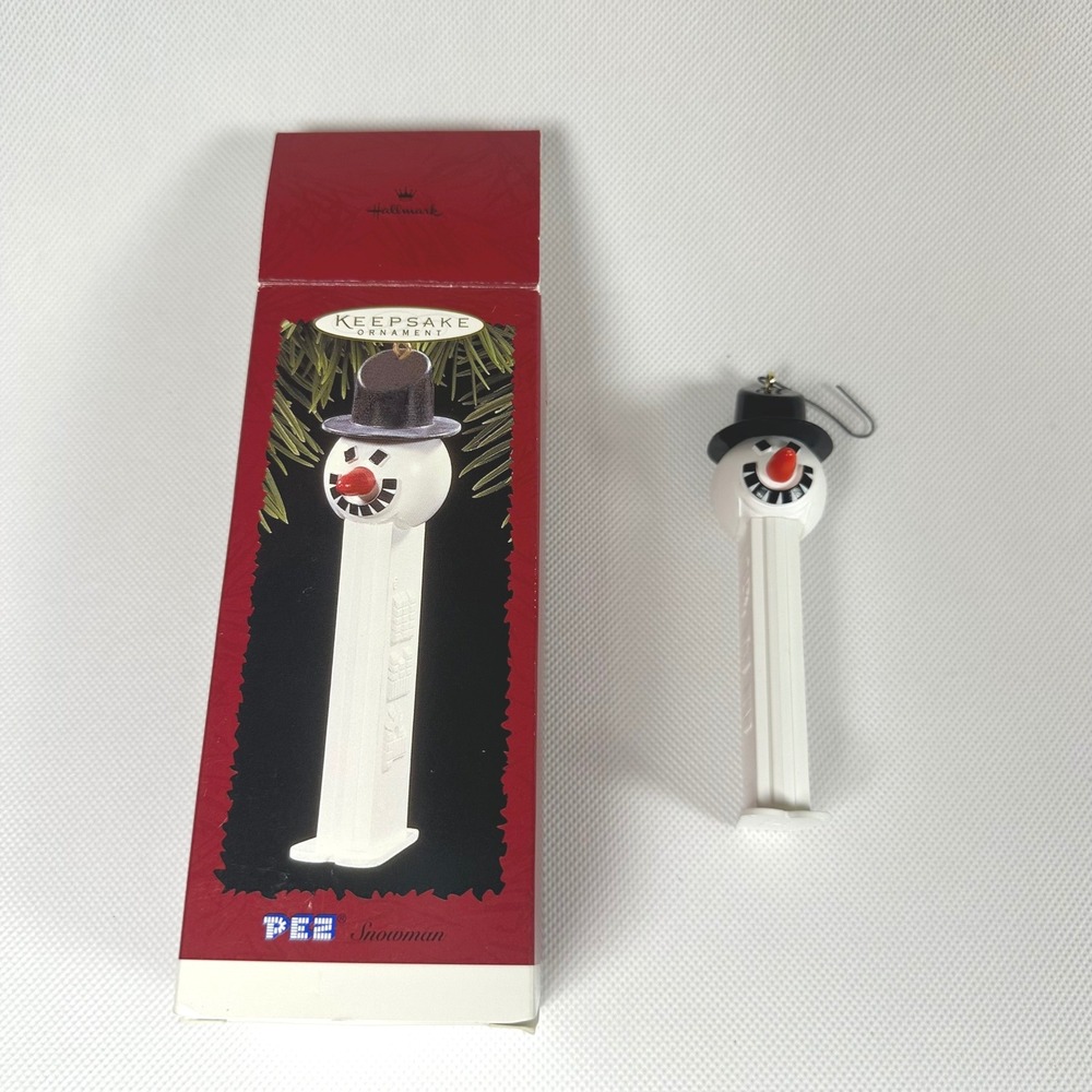 Hallmark Keepsake Ornament 1996 PEZ Snowman Candy Dispenser White QX6534